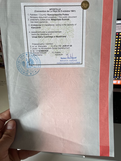 Dokument z apostille wydanym przez MSZ — zlecenie zrealizowane przez Ligal Lab (8)
