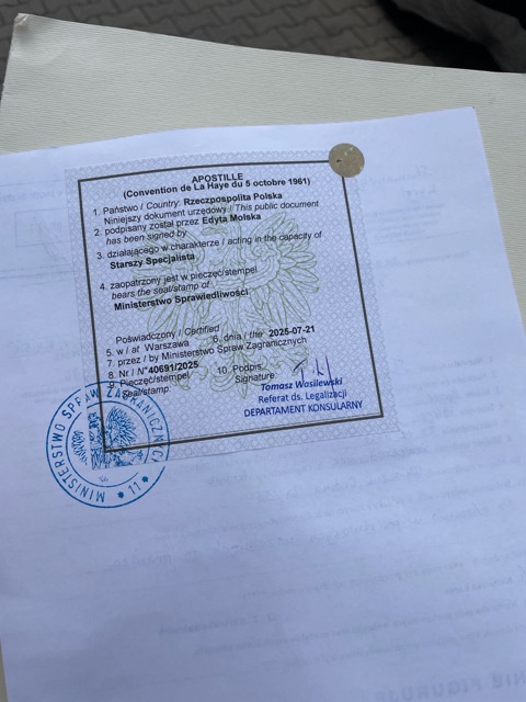 Dokument z apostille wydanym przez MSZ — zlecenie zrealizowane przez Ligal Lab (10)