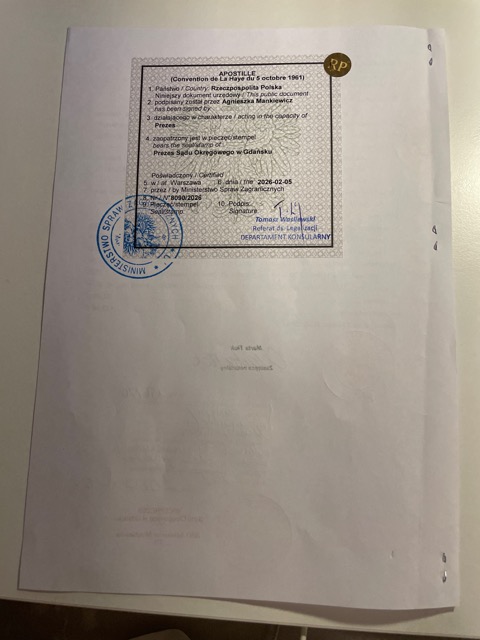 Dokument z apostille wydanym przez MSZ — zlecenie zrealizowane przez Ligal Lab (11)