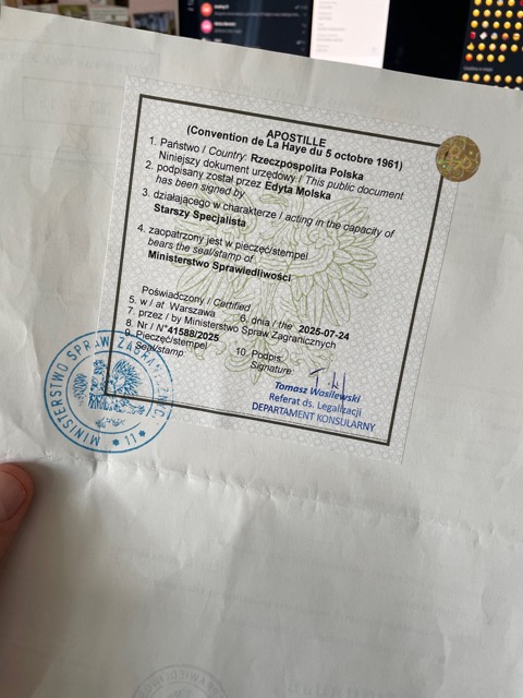 Dokument z apostille wydanym przez MSZ — zlecenie zrealizowane przez Ligal Lab (12)